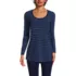 Women's Long Sleeve Power Performance Scoop Neck Curved Hem Tunic Tee, Front