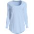 Women's Plus Size Long Sleeve Power Performance Scoop Neck Curved Hem Tunic Tee, Front