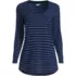 Women's Long Sleeve Power Performance Scoop Neck Curved Hem Tunic Tee, Front