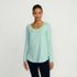 Women's Long Sleeve Power Performance Scoop Neck Curved Hem Tunic Tee, Front