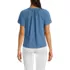 Women's Slub Short Sleeve Notch Neck Top, Back