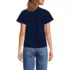 Women's Slub Short Sleeve Notch Neck Top, Back