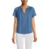 Women's Slub Short Sleeve Notch Neck Top, Front
