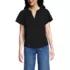 Women's Slub Short Sleeve Notch Neck Top, Front