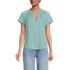 Women's Slub Short Sleeve Notch Neck Top, Front