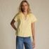 Women's Slub Short Sleeve Notch Neck Top, Front