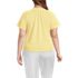 Women's Plus Size Slub Short Sleeve Notch Neck Top, Back