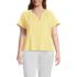 Women's Plus Size Slub Short Sleeve Notch Neck Top, Front