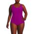Women's Plus Size Tugless Low Leg Lace One Piece Swimsuit, Front