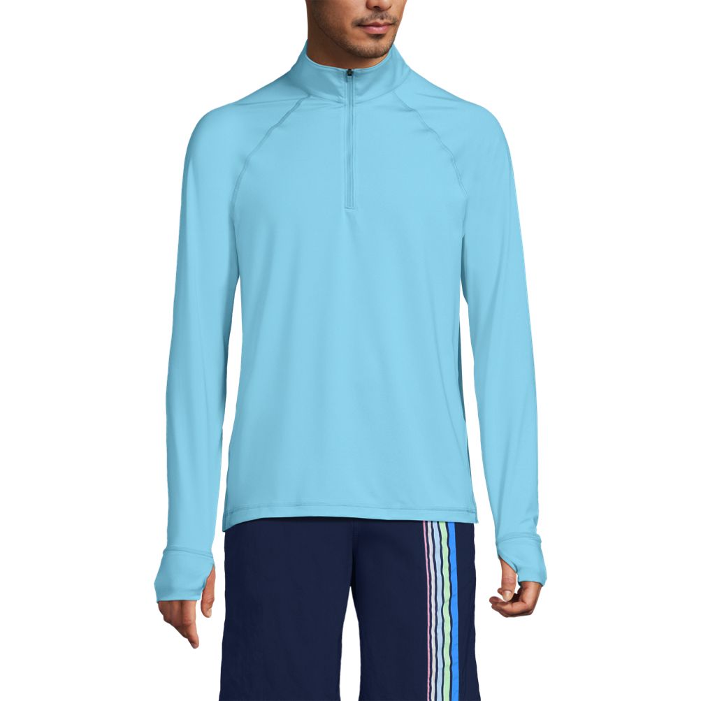 Men's SunShade UPF 50 Cooling Quarter Zip Mock Neck Rash Guard