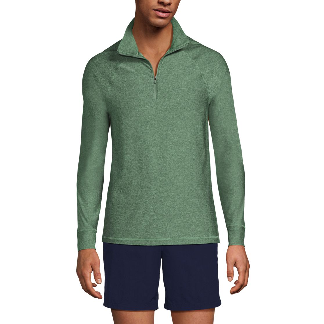Men's UPF 50 Cooling Quarter Zip Mock Neck Rash Guard Shirt