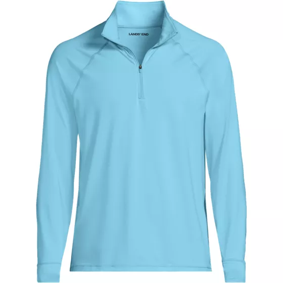Men's SunShade UPF 50 Cooling Quarter Zip Mock Neck Rash Guard Shirt - primary