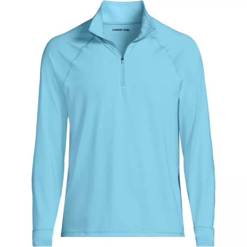 Men's SunShade UPF 50 Cooling Quarter Zip Mock Neck Rash Guard Shirt, Front