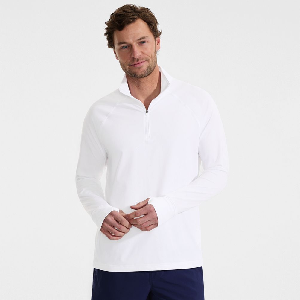 Men's SunShade UPF 50 Cooling Quarter Zip Mock Neck Rash Guard