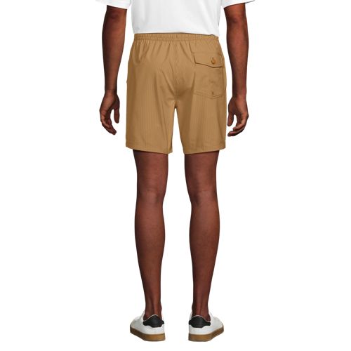  Lands' End Seersucker-badeshorts Mit Hydroliner, 18 Cm, Herren, Größe:52-54 Regular, Braun, Elasthan/polyester-mischung, By Lands' End 