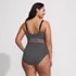 Women's Plus Size Crochet Square Neck High Leg One Piece Swimsuit, Back
