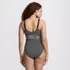 Women's Crochet Square Neck High Leg One Piece Swimsuit, Back