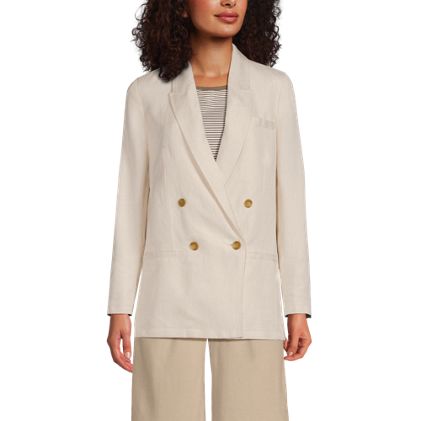 Women's Linen Double Breasted Blazer - image 3