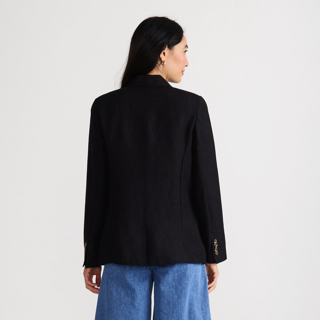 Women's Linen Double Breasted Blazer