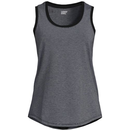 闌珊 Women's Sleeveless Power Performance Scoop Neck Curved Hem