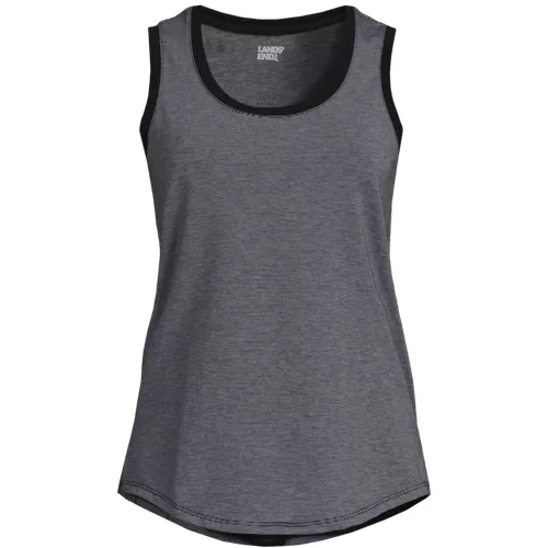 Women's Sleeveless Power Performance Scoop Neck Curved Hem Tunic Tank, Front