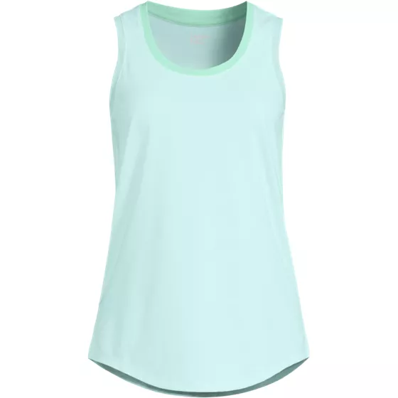 Women's Sleeveless Power Performance Scoop Neck Curved Hem Tunic Tank - primary