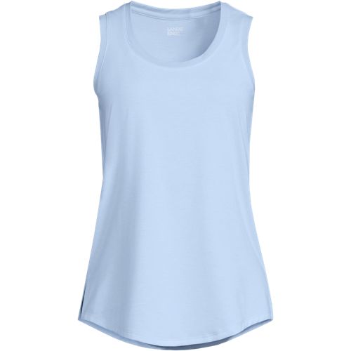 Women's Sleeveless Power Performance Scoop Neck Curved Hem Tunic Tank