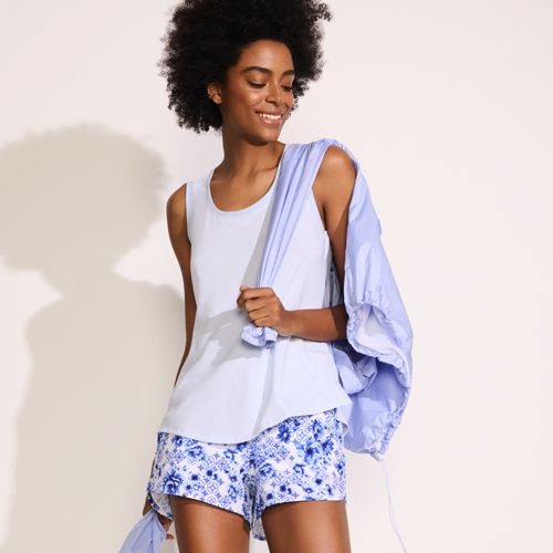 Women's Drapey Rib Fitted Tank Top | Lands' End
