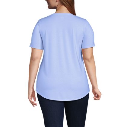 Women's Plus Size Short Sleeve Power Performance Scoop Neck Curved Hem Tunic Tee - image 2