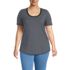 Women's Plus Size Short Sleeve Power Performance Scoop Neck Curved Hem Tunic Tee, Front