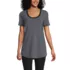 Women's Short Sleeve Power Performance Scoop Neck Curved Hem Tunic Tee, Front