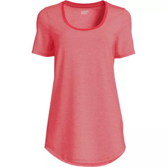 Women's Short Sleeve Power Performance Scoop Neck Curved Hem Tunic Tee - primary
