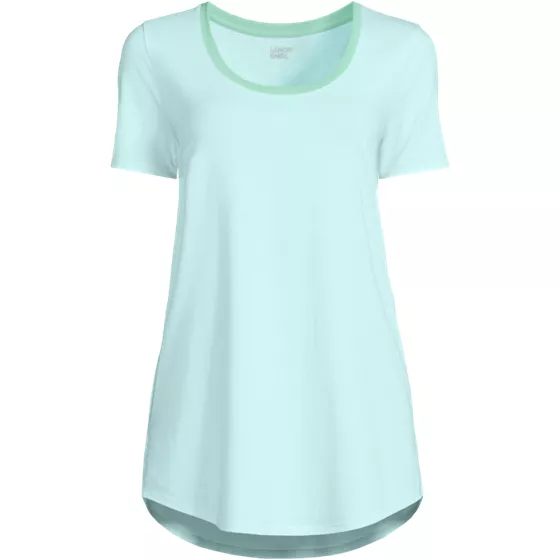 Women's Tall Short Sleeve Power Performance Scoop Neck Curved Hem Tunic Tee - primary