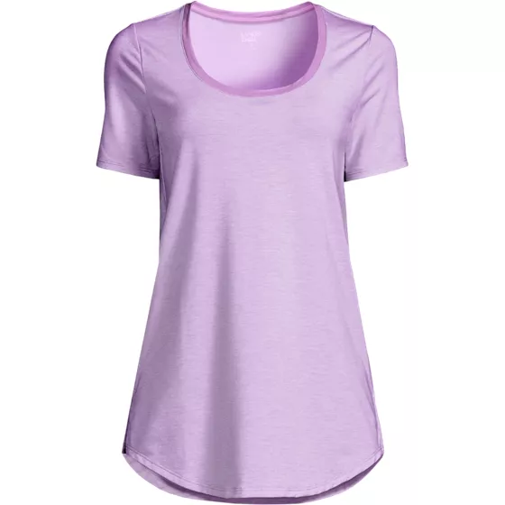 Women's Short Sleeve Power Performance Scoop Neck Curved Hem Tunic Tee - primary