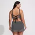 Women's Plus Size Crochet Monokini Swim Dress Swimsuit, Back
