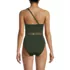 Women's Macrame One Shoulder High Leg One Piece Swimsuit, Back