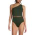 Women's Macrame One Shoulder High Leg One Piece Swimsuit, Front