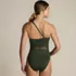 Women's Macrame One Shoulder High Leg One Piece Swimsuit, Back