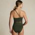 Women's Macrame One Shoulder High Leg One Piece Swimsuit, Back