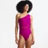 Women's Macrame One Shoulder High Leg One Piece Swimsuit, Front