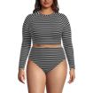 Women's Crochet Long Sleeve Bikini Top and High Waisted Bottoms Swimsuit Set