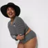 Women's Plus Size Crochet Long Sleeve Bikini Top and High Waisted Bottoms Swimsuit Set, alternative image