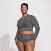 Women's Crochet Long Sleeve Bikini Top and High Waisted Bottoms Swimsuit Set