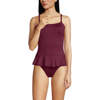 Women's Sculpting Suit Ruffle Bandeau One Piece Swimsuit - image 8