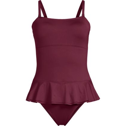 Women's Sculpting Suit Ruffle Bandeau One Piece Swimsuit - image 5