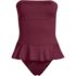 Women's Sculpting Suit Ruffle Bandeau One Piece Swimsuit, Front