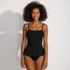 Women's Sculpting Suit Ruffle Bandeau One Piece Swimsuit, alternative image