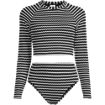 Women's Crochet Long Sleeve Bikini Top and High Waisted Bottoms Swimsuit Set