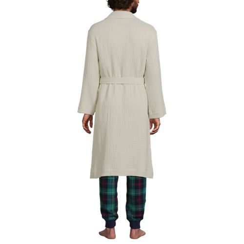 Men's Calf Length Gauze Robe, Back