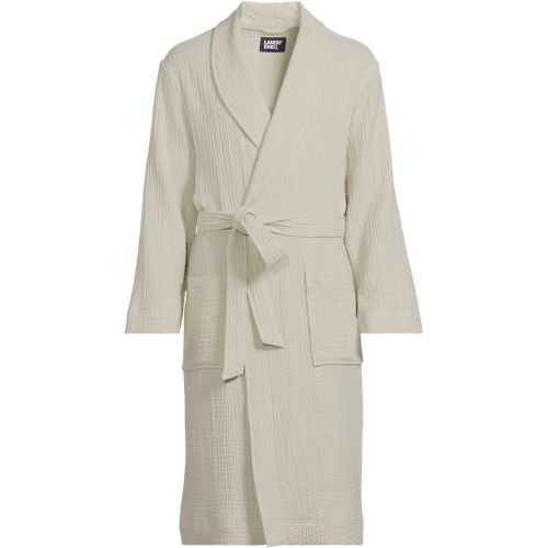 Men's Calf Length Gauze Robe, Front